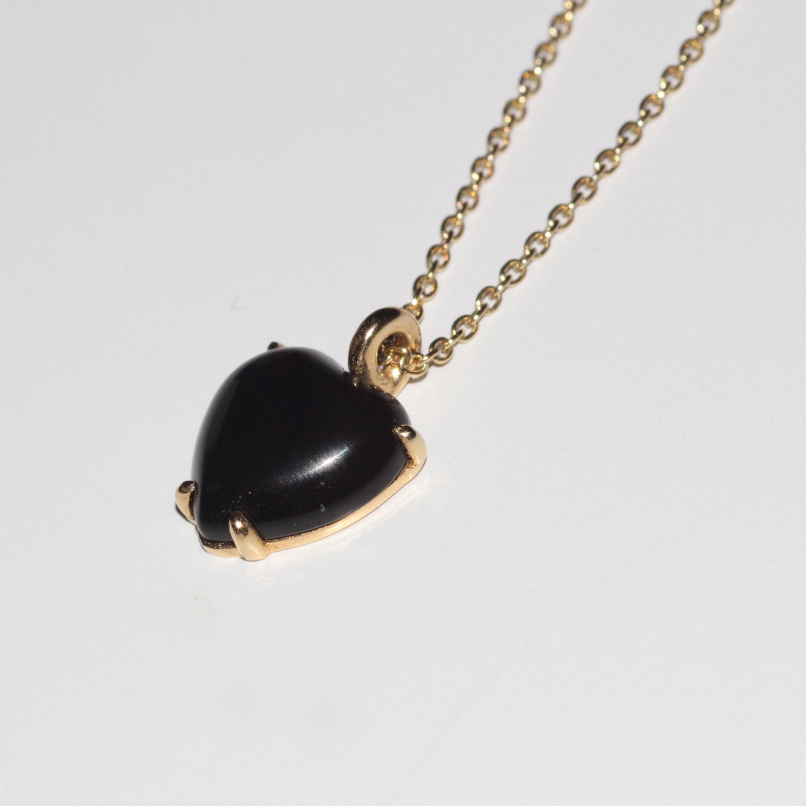 Black Onyx Heart Necklace | vasa new york